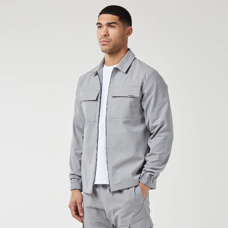 Smart Utility Overshirt | Ice Grey