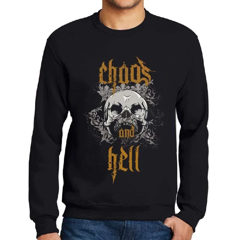 Ultrabasic - Homme Imprimé Graphique Sweat-Shirt Chaos and Hell Noir Profond