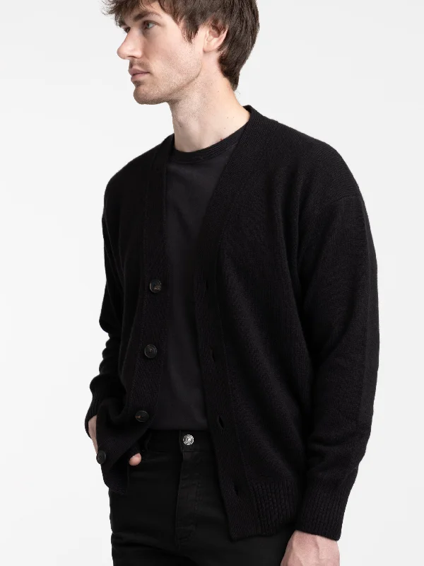 Black Wool Cardigan