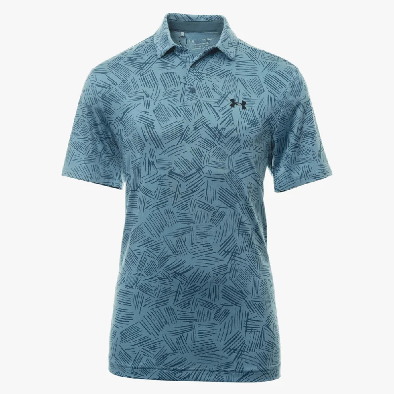 Under Armour Mens Playoff 3.0 Printed Short Sleeve Golfer 400 Blue