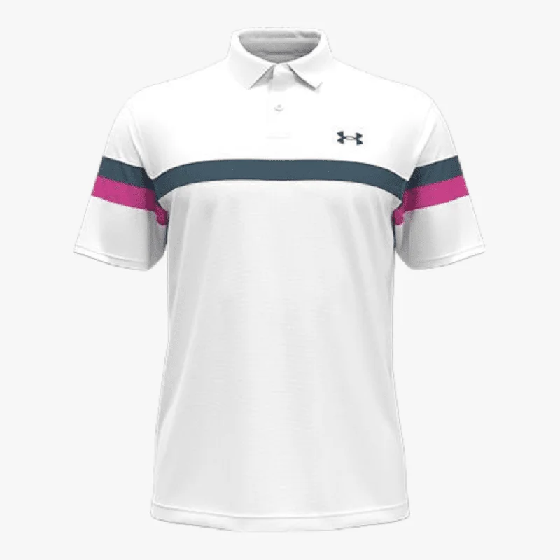 Under Armour Mens T2g Blocked Short Sleeve Golfer 100 White