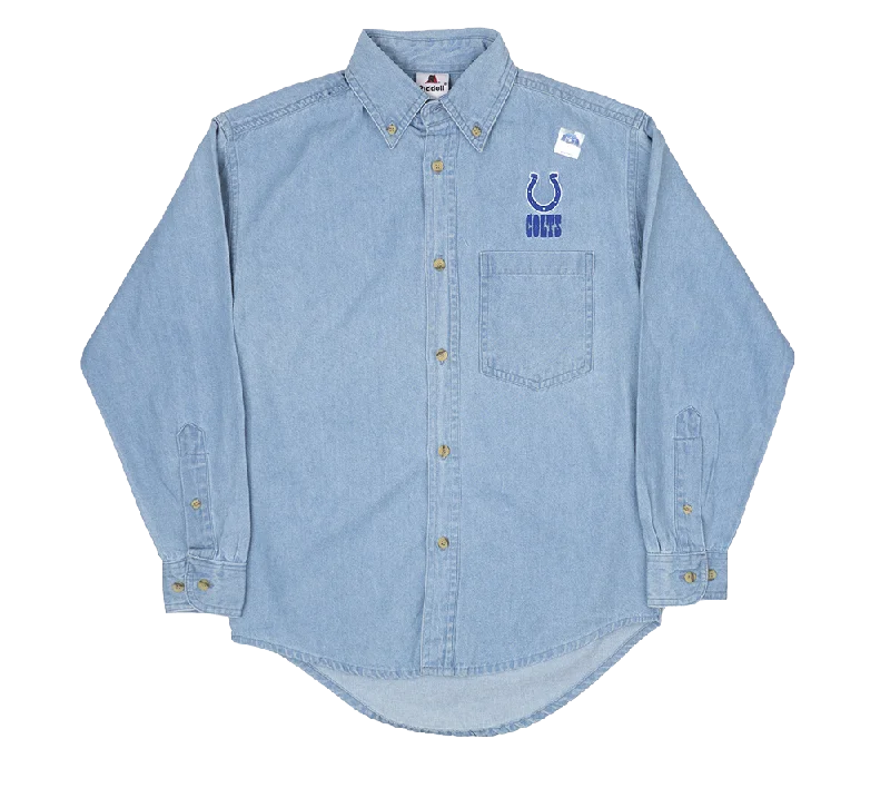 YOUTH INDIANAPOLIS COLTS L/S BUTTON DOWN INDIGO - RID01