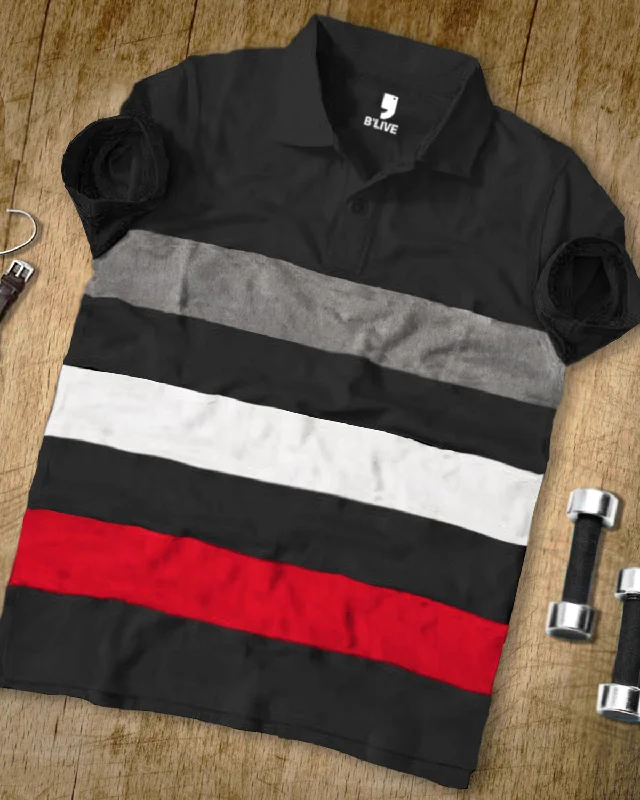 Half Sleeve Multi Colour Polo T-Shirt