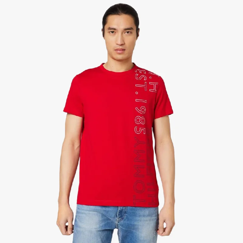 Tommy Hilfiger Mens Off Placement Tee Red