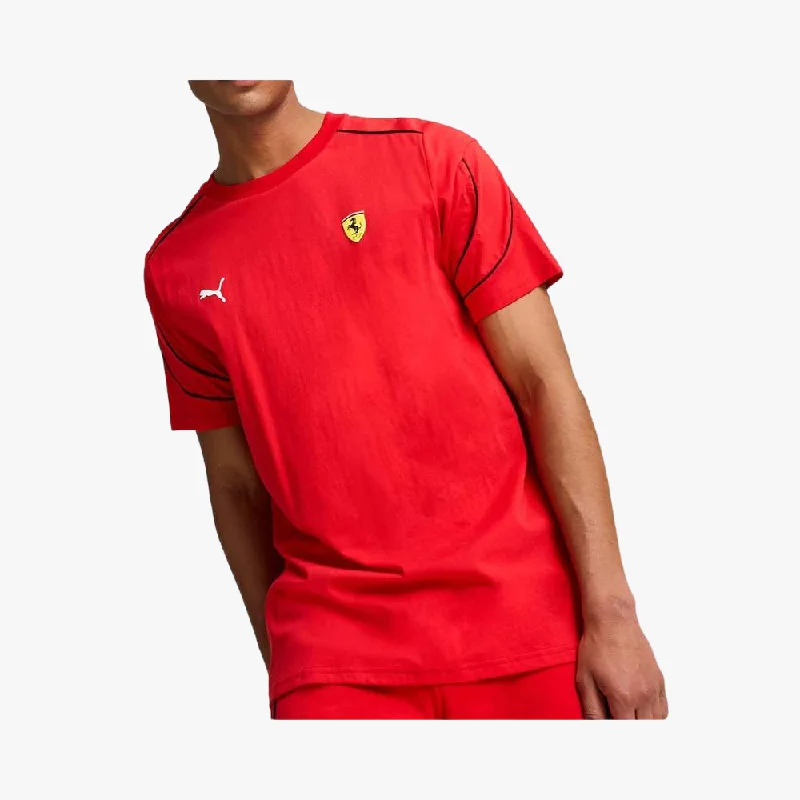 Puma Mens Ferrari Race Mt7 Short Sleeve Tee Rosso Red