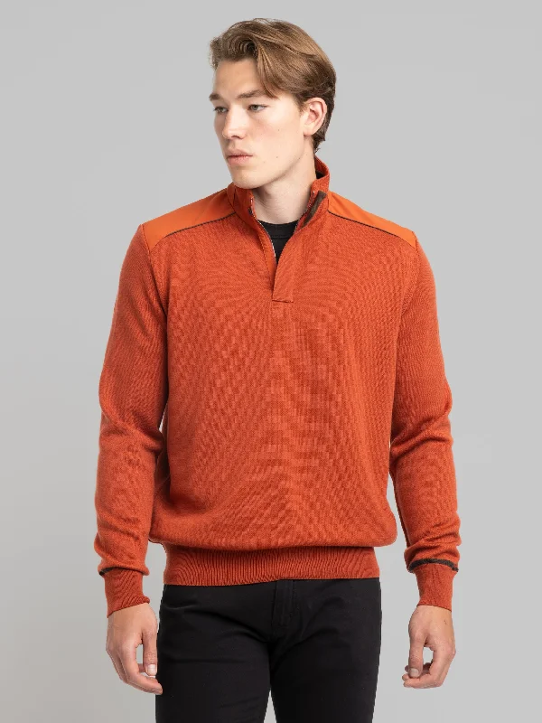 Orange Quarter Zip Knit