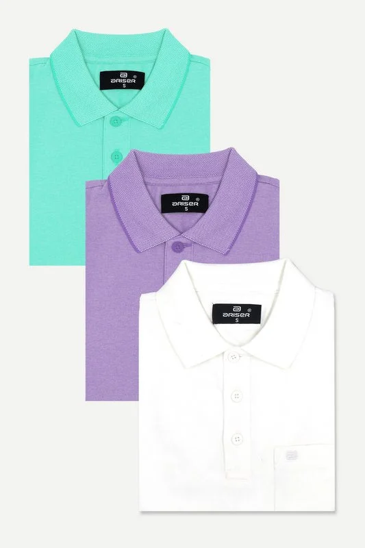 Golf Polo - Collar T-Shirts Pack Of 3 Combo For Men | Ariser