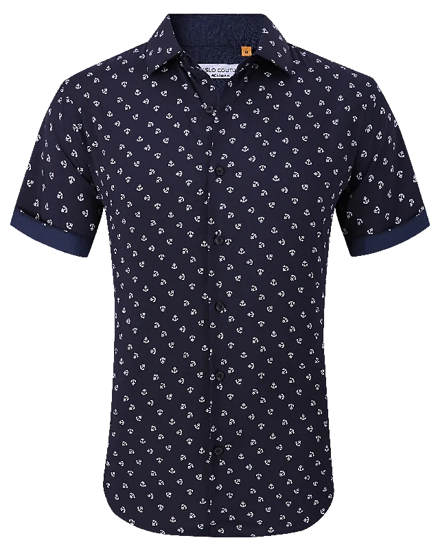 Suslo Gio Printed Short Sleeve Shirt (SC530-23-Navy)