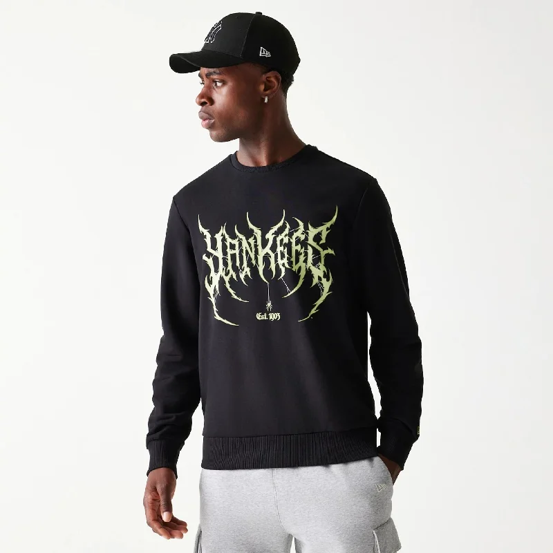 New York Yankees MLB Glow Black Crewneck Sweater