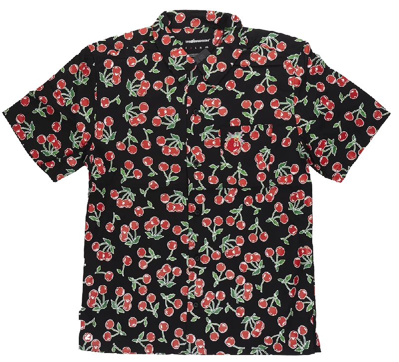 THE HUNDREDS CHERRIES BUTTON DOWN BLACK - L22F108006