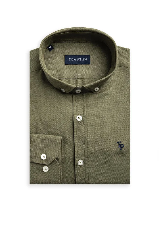 Tom Penn Long Sleeve Shirt, Olive Green