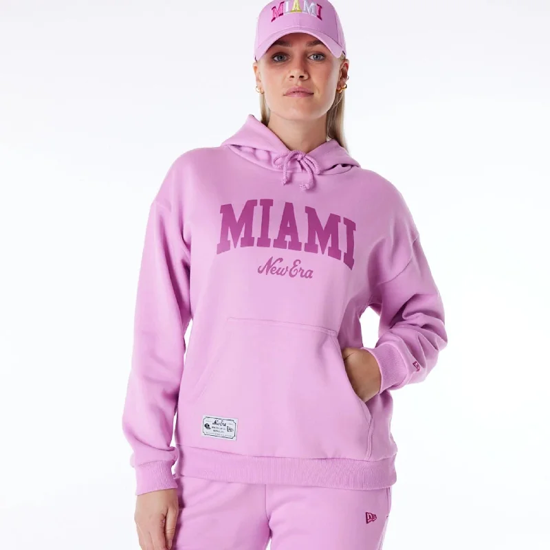 New Era Infill Pastel Pink Oversized Pullover Hoodie