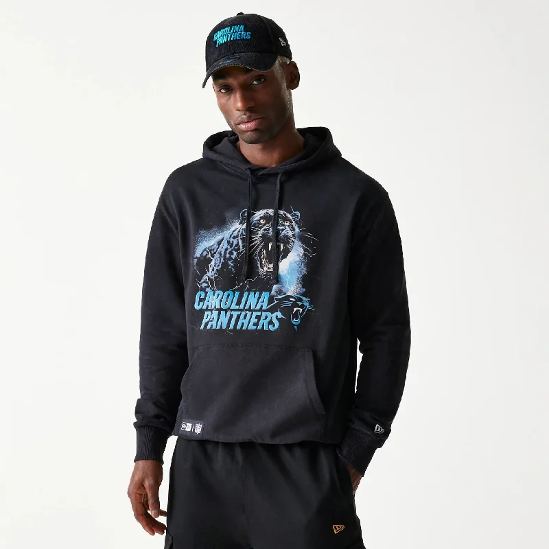 Carolina Panthers NFL Games Premium Apparel Black Oversized Pullover Hoodie