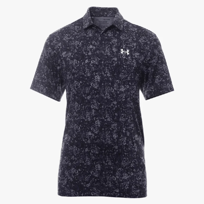 Under Armour Mens Playoff 3.0 Printed Short Sleeve Golfer 410 Black