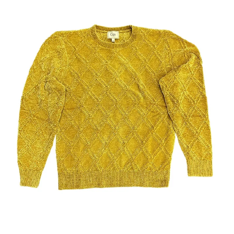 CIGAR COUTURE: Chenille Crew Neck Sweater CH-201