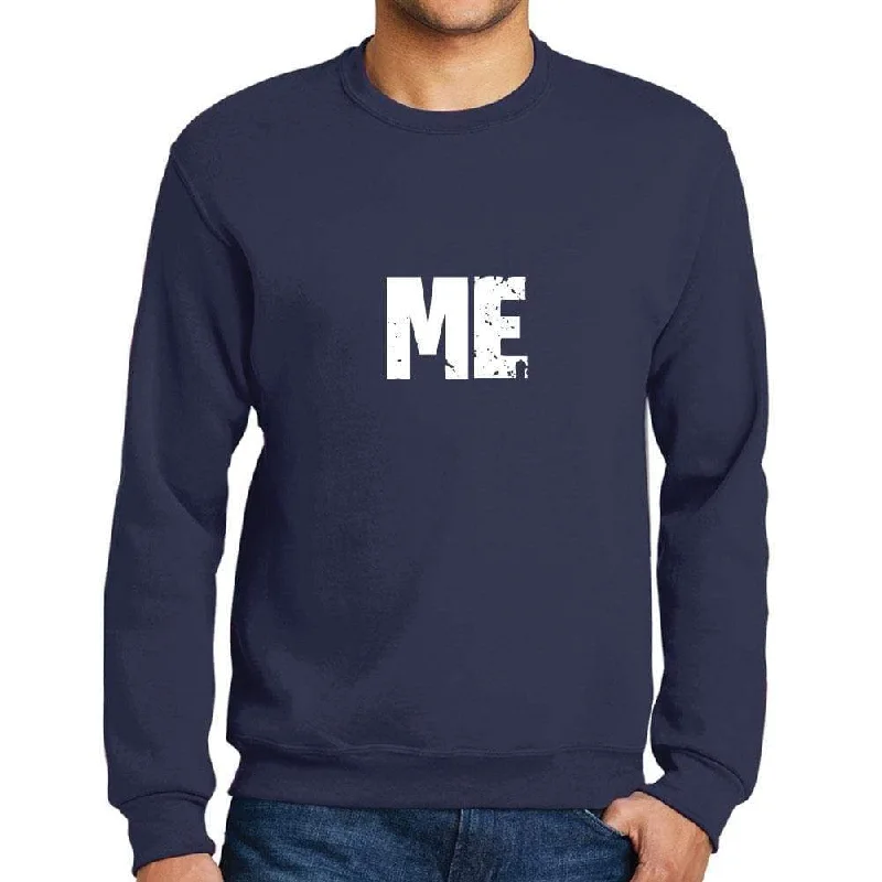 Men's Printed Graphic Sweatshirt Popular Words ME French Navy