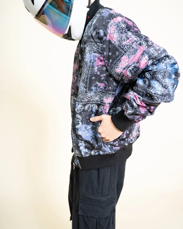 EPTM TIE DYE BANDANA BOMBER JACKET-BLACK