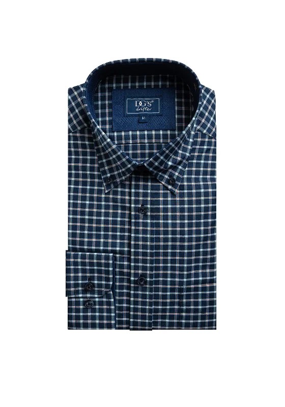 Daniel Grahame Check Shirt, Dark Blue