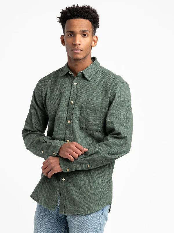 Moss Green Teca Flannel Shirt