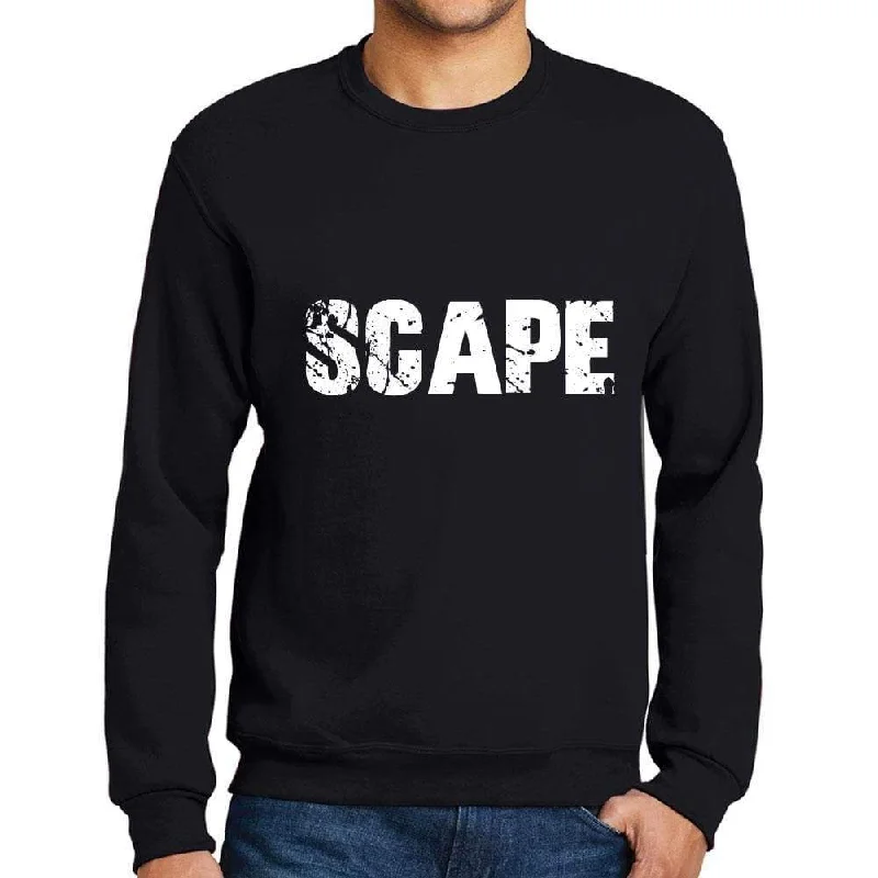 Men's Printed Graphic Sweatshirt Popular Words SCAPE Deep Black