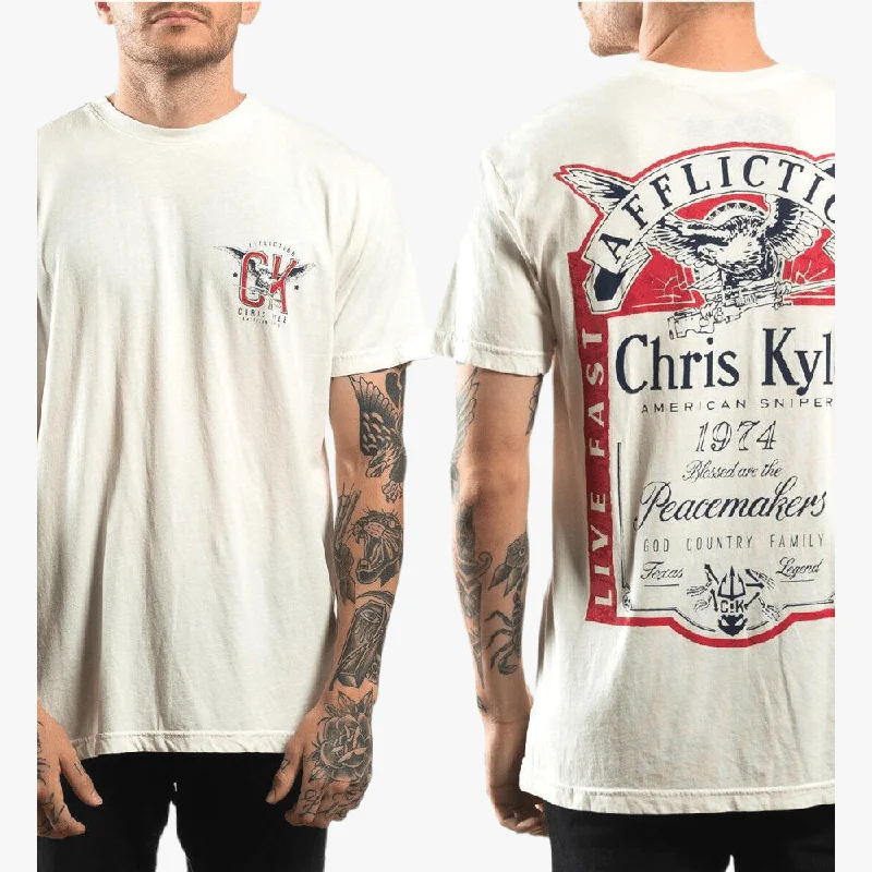 Affliction Mens Ck Cold One Short Sleeve Tee White