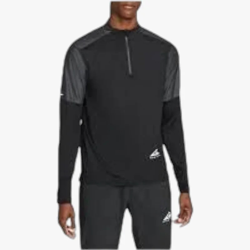 Nike Mens Trail 1/4 Zip Sweater Black Charcoal