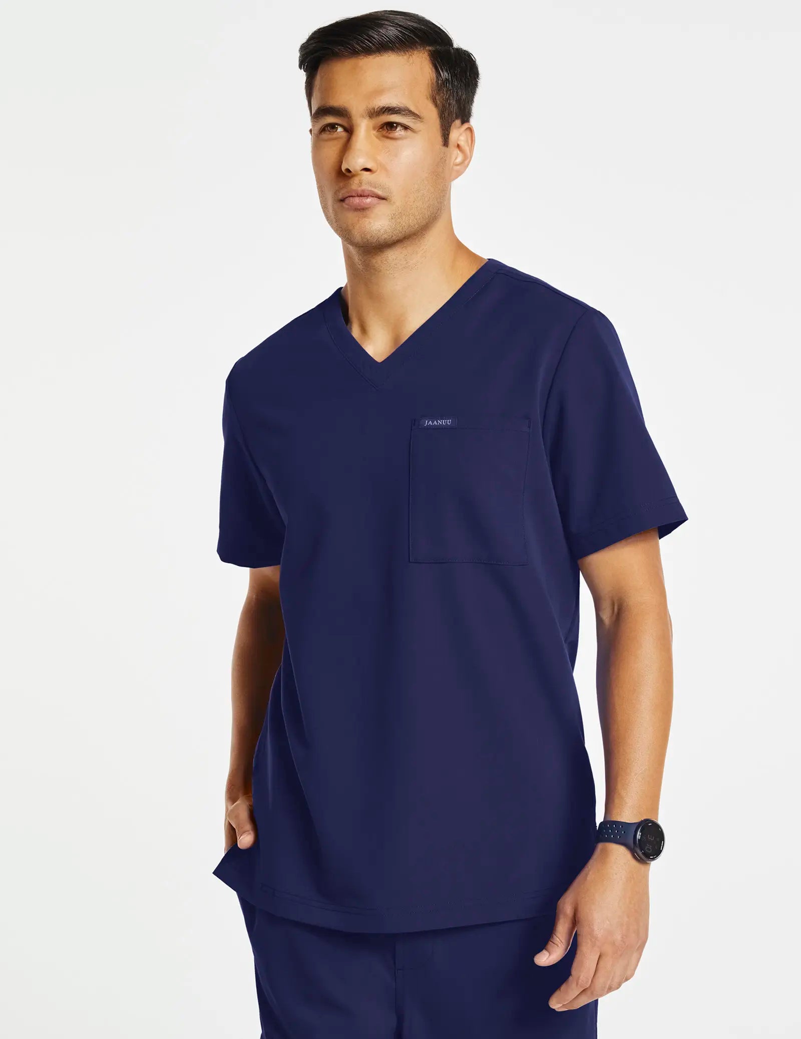 Jaanuu Men's 2-Pocket V-Neck Top - Navy