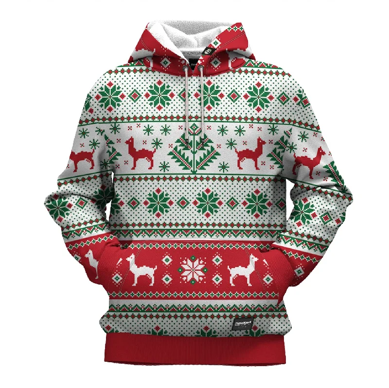 Christmas Lama Texture Hoodie