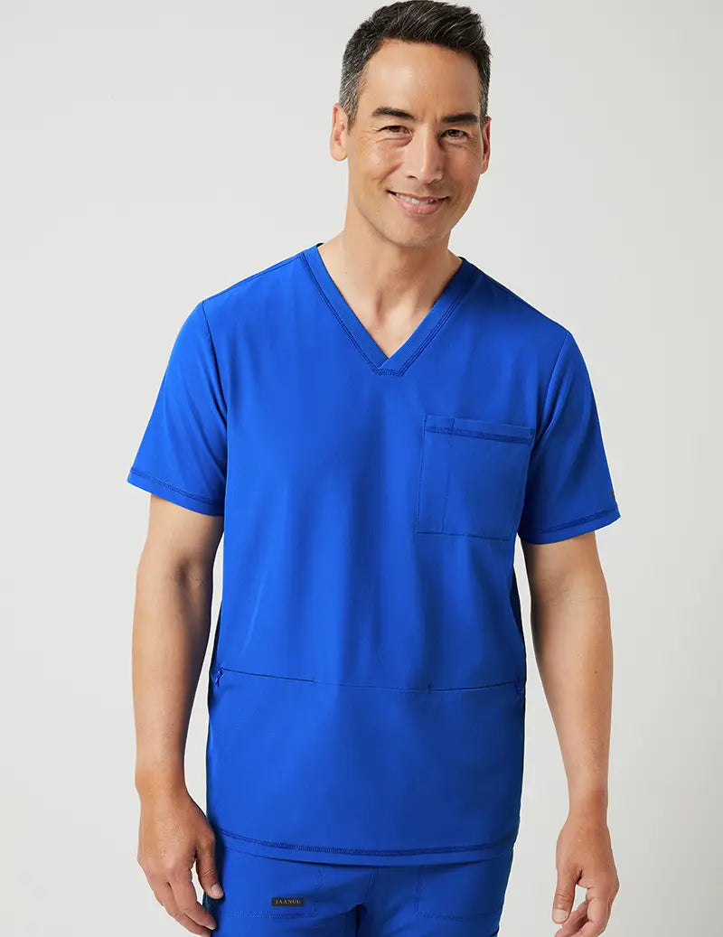 Jaanuu Men's 3 Pocket V-Neck Top - Royal Blue