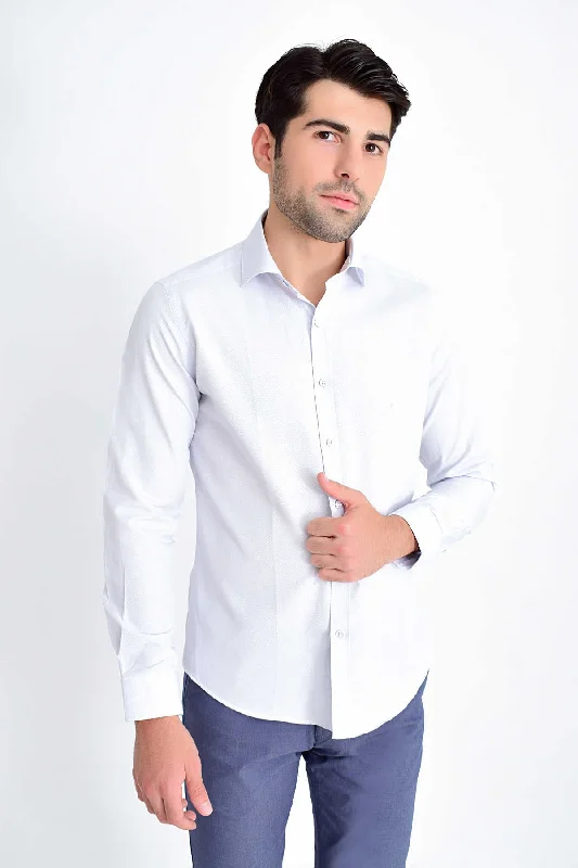 Slim Fit Cotton Blend Light Blue Dress Shirt