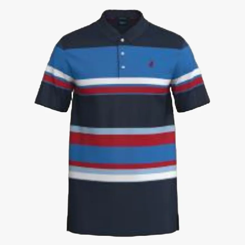 Polo Mens Veriegated Mercerised Short Sleeve Golfer Navy