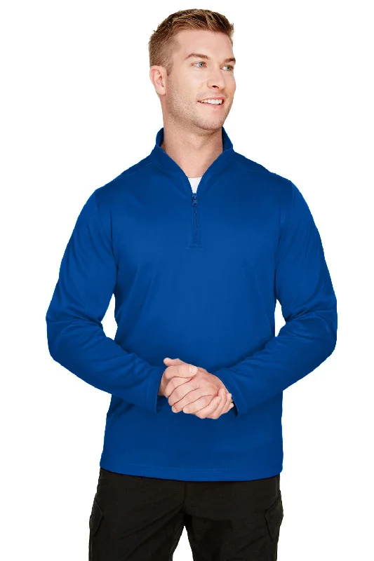 Harriton Mens Advantage Performance Moisture Wicking 1/4 Zip Sweatshirt - True Royal Blue