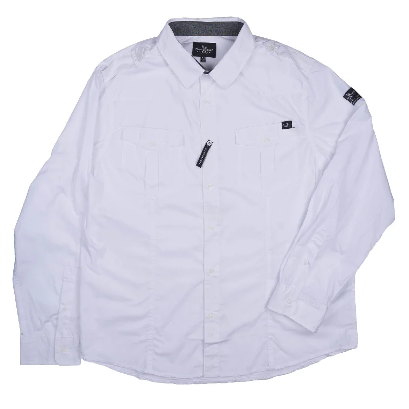 ECKO LONG SLEEVE BUTTON DOWN WHITE - 69LO5293