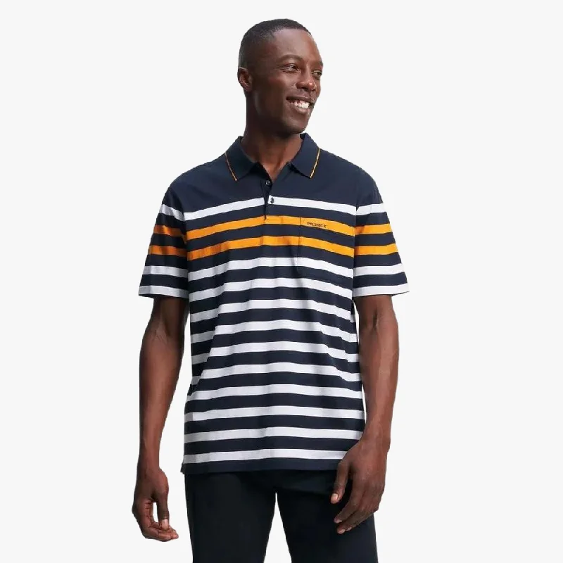 Pringle Mens Victor Mercerised Short Sleeve Golfer Navy