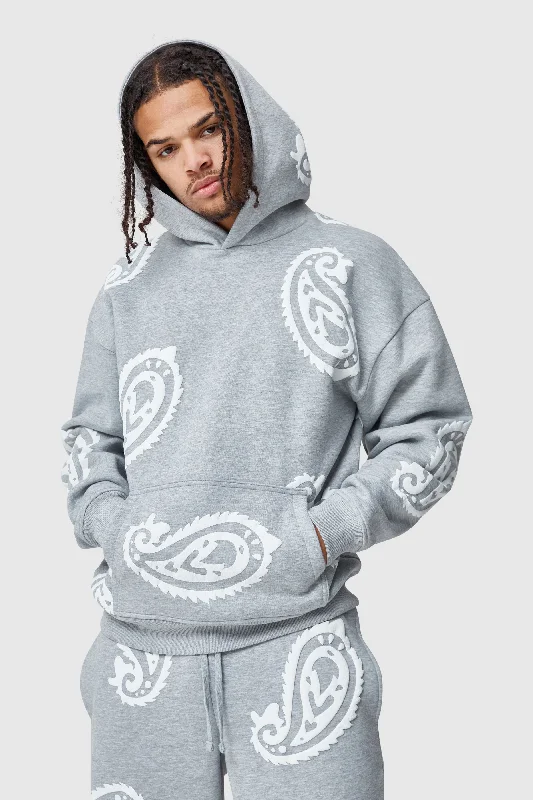 PAISLEY HOOD - GREY