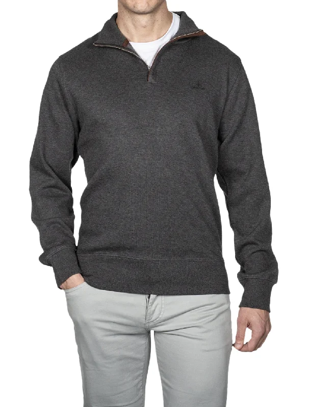 Sacker Rib Half Zip Anthrazit Melange