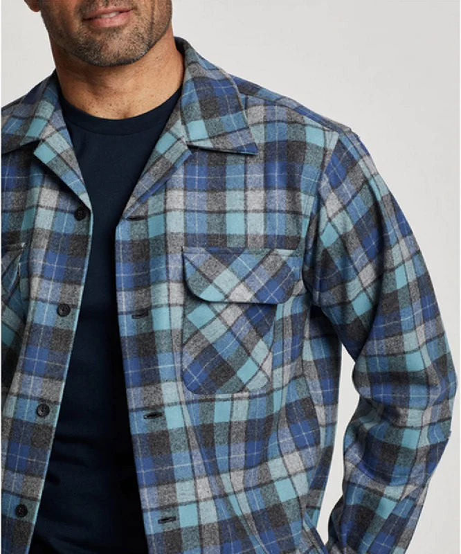 Pendleton Men's Wool Board Shirt - Blue Original Surf Plaid