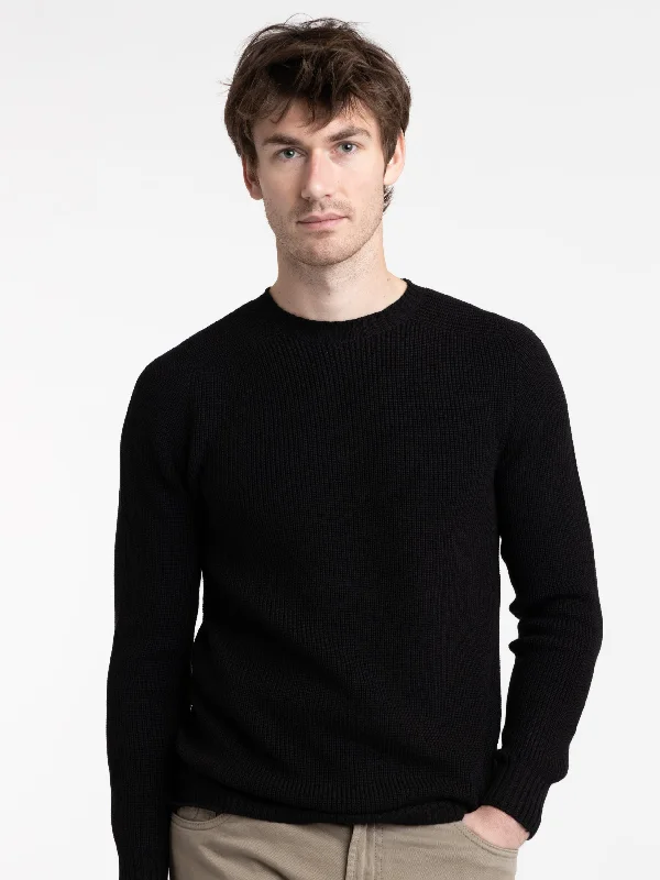 Black Rain Wool Crewneck Sweater