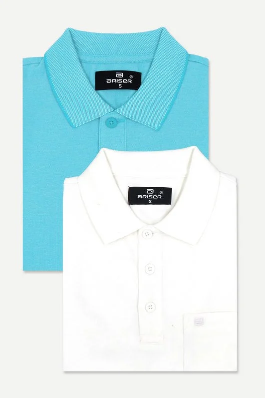 Golf Polo - Collar T-Shirts Pack Of 2 Combo For Men | Ariser