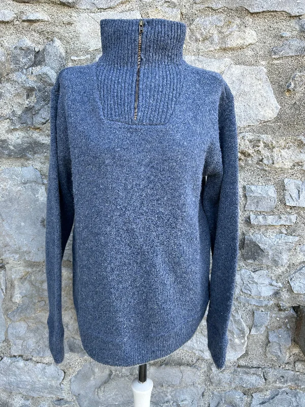 Greyish blue woolly jumper Small