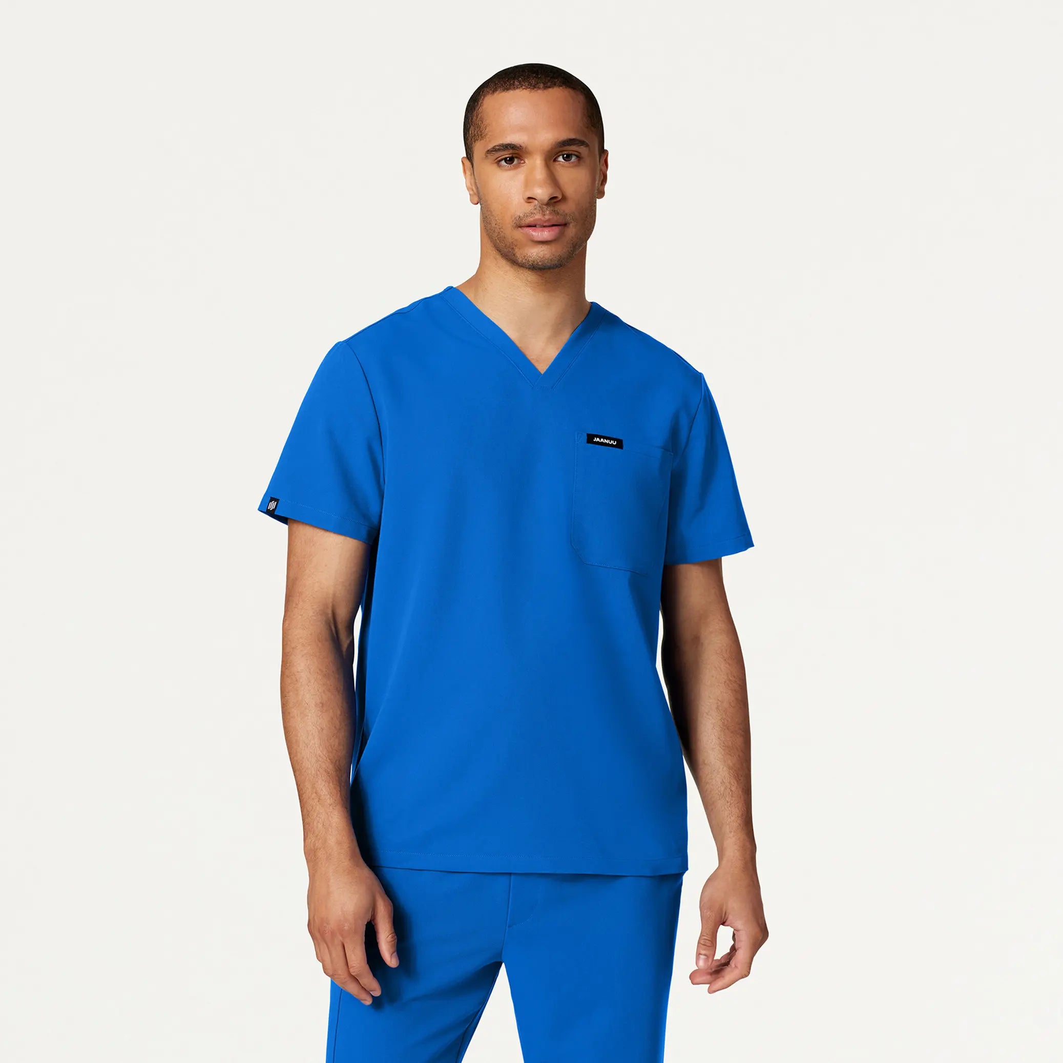 Jaanuu Men's Holmes Everyday 1-Pocket Scrub Top - Royal Blue