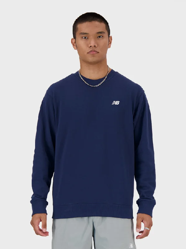 NEW BALANCE MEN'S SMALL LOGO NAVY CREW SWEATSHIRT