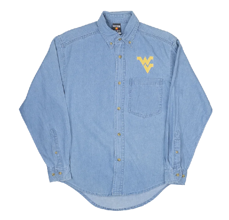 YOUTH WEST VIRGINIA MOUNTAINEERS L/S BUTTON DOWN INDIGO - SSDJKTWV