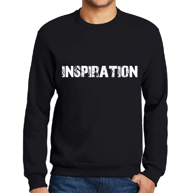 Men's Printed Graphic Sweatshirt Popular Words INSPIRATION Deep Black