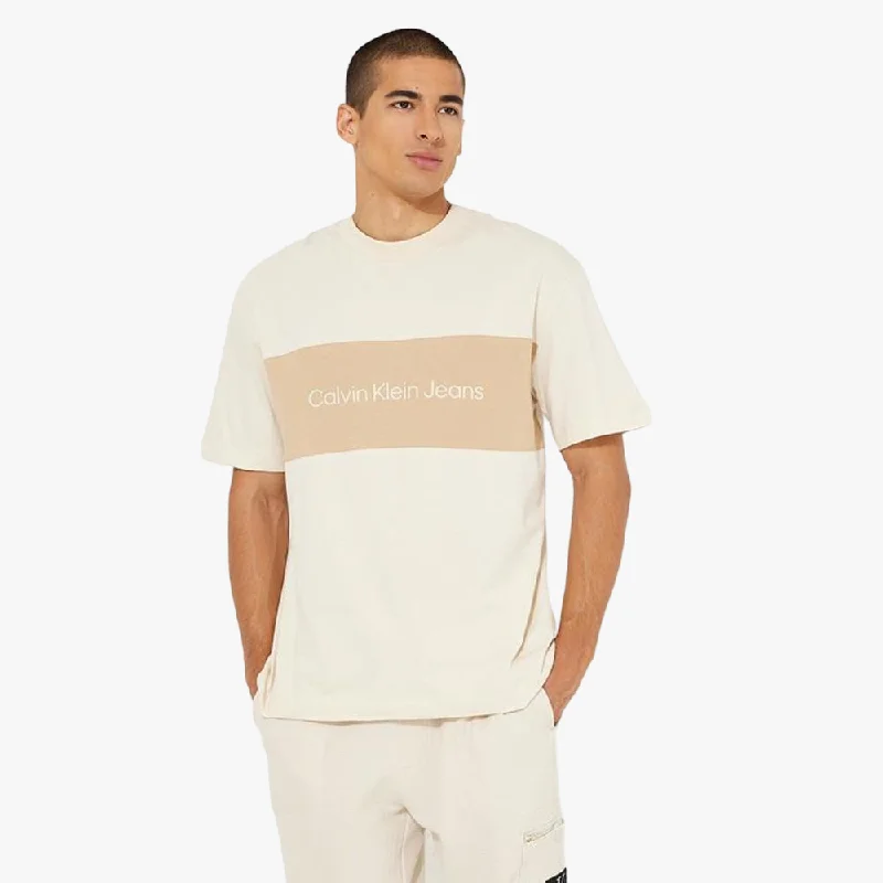 Calvin Klein Men Logo Printed Short Sleeve Tee Brown