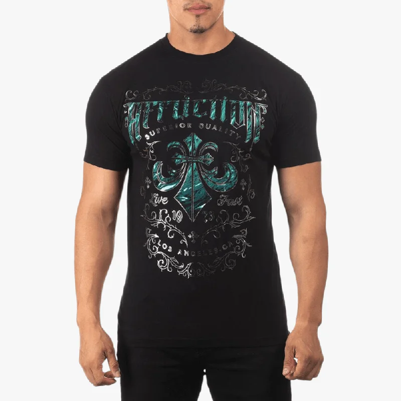 Affliction Mens Oak Aged Short Sleeve Tee Black