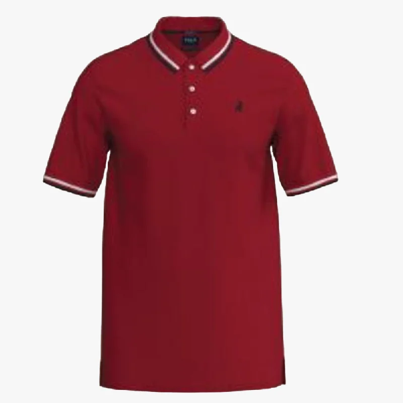 Polo Mens Tipped Mercerised Short Sleeve Golfer Red