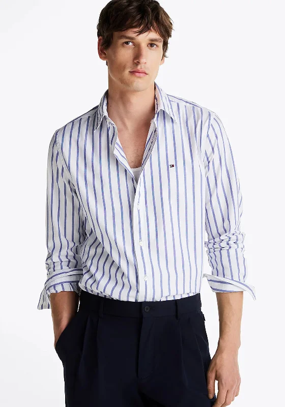 Tommy Hilfiger Flex Nautical Poplin Stripe Shirt, Wedge Blue