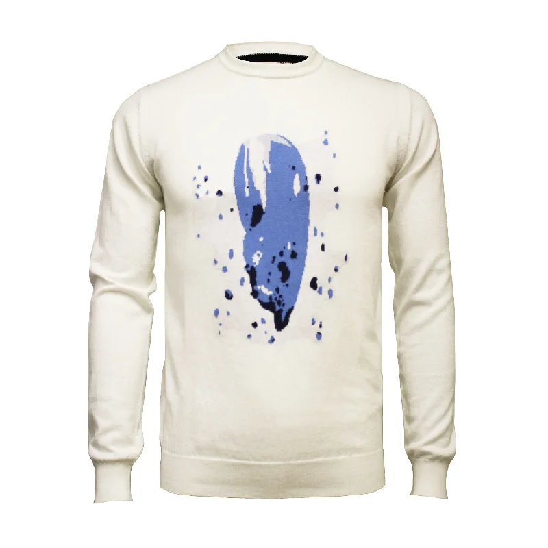 Crew Neck Lobster Claw Intarsia