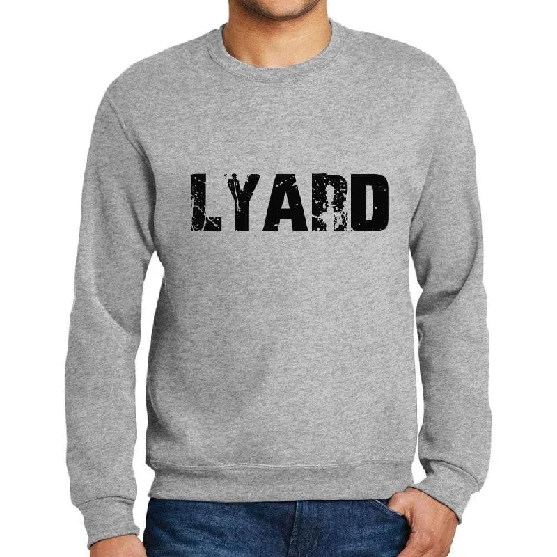 Men's Printed Graphic Sweatshirt Popular Words LYARD Grey Marl